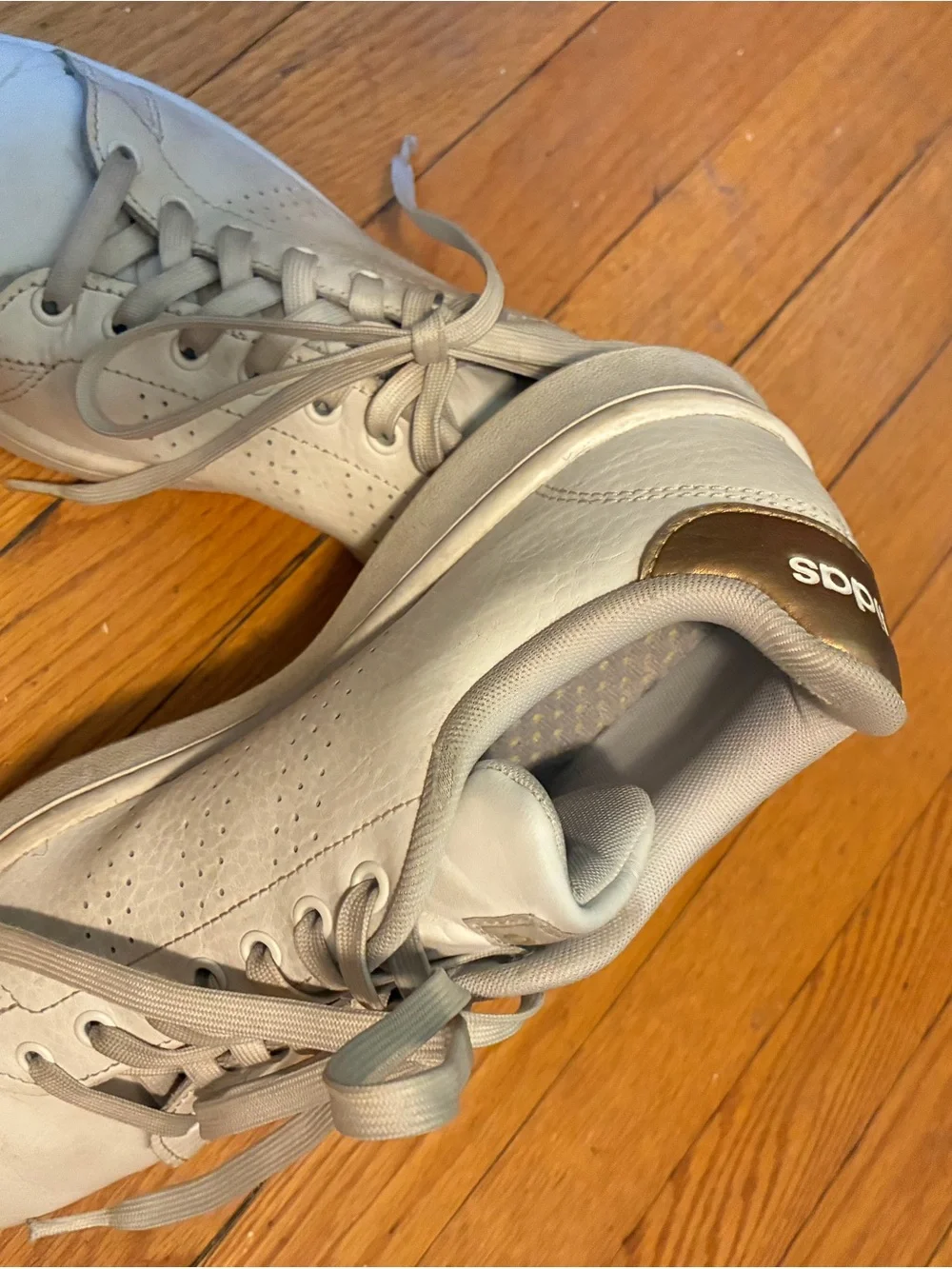 Adidas Men’s Off-White Leather Low-Top Sneakers